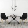 Lestarain 6 X Chaises de Salle à Manger Velours et Métal,Fauteuil de Cuisine Chaise de Salon avec Dossier,Noir