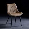 LLLD Chaises De Salle À Manger en Cuir Artificiel De Bureau Tabouret en Fer Forgé Jambes Chaise De Salon Scandinave Chaise De Bureau (Color : Camel)