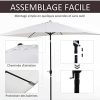 Outsunny Parasol inclinable rectangulaire métal polyester haute densité 2,95L x 1,95l x 2,4H m