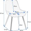 Lestarain 6 X Chaises de Salle à Manger Velours et Métal,Fauteuil de Cuisine Chaise de Salon avec Dossier,Noir
