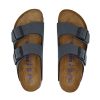 Birkenstock Mixte Arizona Birko-flor Nubuck Sandales Bout ouvert, Gris Basalte
