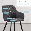 41QswBJ9acL._SL500_.jpg OFCASA Lot de 2 chaises de salle à manger en simili cuir avec accoudoirs - Gris clair - Chaises capitonnées - Design rétro - Canapé - Fauteuil pour restaurant - Réception