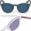 41ReFbbewXL._SL500_.jpg GOWOOD Lunettes de soleil femmes et hommes rondes en bois de noyer avec verres une pièce noir polarisées
