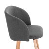 WOLTU Lot de 4 Chaise de Cuisine en Lin Fauteuil de Repas Salle à Manger, Gris Foncé, BH120dgr-4