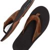 41Vdo50910L._SL500_.jpg Reef Leather Fanning, Tongs Homme, Marron (Bronze BRZ)