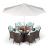 41XHY0LODXL._SL500_.jpg Salon de jardin en rotin Savannah | Ensemble marron table ronde et chaises de jardin 6 places