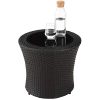 41ZkmJnXgNL._SL500_.jpg TecTake 800690 Salon de Jardin encastrable 2 Personnes en résine tressée, Structure en Aluminium, 2 Fauteuils et 1 Table, Pot de Fleur et Coussins Inclus - Plusieurs Coloris - (Noir | no. 403139)