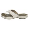 Clarks Brinkley Sea, Tongs Femme, Blanc (White Synthetic)