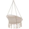 41awzKASRjL._SL500_.jpg TecTake 800708 Fauteuil Suspendu Relax Design de Jardin en Coton, 1 Place, Intérieur et extérieur, Coussins Confortables Inclus - Couleur au Choix - (Beige | no. 403205)