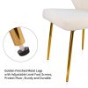 41cg9QwNEUL._SL500_.jpg chaises de Salle à Manger Modernes en Velours - avec Pieds en métal doré - pour Salle à Manger, Cuisine, Le Salon (Lot de 2, Blanc)