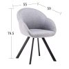Marque Amazon - Movian Crow Lot de 2 chaises de salle à manger, Gris clair