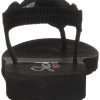Skechers Meditation-Stars & Sparkle, Tongs Femme, Noir (Black Mitobuck/Rhinestone/Trim BBK)