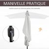 Outsunny Parasol inclinable rectangulaire métal polyester haute densité 2,95L x 1,95l x 2,4H m