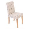 Mendler Lot de 6 chaises de séjour Littau, Tissu Words Fabric, Pieds clairs