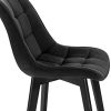 EUGAD 6 X Chaises Salon à Manger Pieds en Bois et Surface en Velours,Chaises de Salle à Manger Noir Polyvalent,0656BY-6