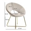 FineBuy Chaise de Salle à Manger Beige Velours/Métal Design Moderne | Chaise Cuisine avec Dossier | Chaise Rembourrée Capacité de Charge maximale 110 kg