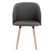 WOLTU Lot de 4 Chaise de Cuisine en Lin Fauteuil de Repas Salle à Manger, Gris Foncé, BH120dgr-4