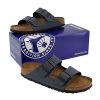 Birkenstock Mixte Arizona Birko-flor Nubuck Sandales Bout ouvert, Gris Basalte