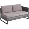 41m38onGwL._SL500_.jpg TecTake Salon en rotin 4 Places Confortable Ensemble Lounge d’extérieur Salon de Jardin Meuble de Jardin – diverses Couleurs (Gris)