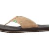 Sanuk Men's Fault Line Thong Sandal (12 D(M) US, Tan,Brown)
