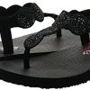 Skechers Meditation-Stars & Sparkle, Tongs Femme, Noir (Black Mitobuck/Rhinestone/Trim BBK)