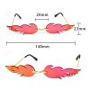 BEIFON Lunettes de Soleil en Forme Flamme Feu Lunettes de Soleil sans Monture pour Femmes Hommes Unisexes Fournitures de Fête Cadeaux Mariage Anniversaires Accessoires Cosplay Costume (Rouge)