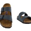 Birkenstock Mixte Arizona Birko-flor Nubuck Sandales Bout ouvert, Gris Basalte