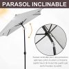 Outsunny Parasol inclinable rectangulaire métal polyester haute densité 2,95L x 1,95l x 2,4H m