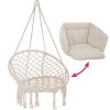 41u2tvgYXOL._SL500_.jpg TecTake 800708 Fauteuil Suspendu Relax Design de Jardin en Coton, 1 Place, Intérieur et extérieur, Coussins Confortables Inclus - Couleur au Choix - (Beige | no. 403205)