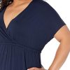 41x9n2DoCVL._SL500_.jpg Amazon Essentials Plus Size Surplice Maxi Dress Robe, Bleu Marine, XL Grande Taille