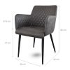 41xvvQDTvPL._SL500_.jpg Damiware Rose Chaise avec Accoudoir | Salle à Manger Confort Revêtement en Tissu (Stone)