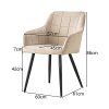 OFCASA Lot de 2 chaises de salle à manger capitonnées avec accoudoirs Pieds en métal robuste Crème Velours Pour la maison, la cuisine, le bureau, le restaurant