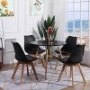 H.J WeDoo Lot de 6 Chaise de Salle à Manger Scandinave, Chaise Rembourrée pour Salle à Manger, Cuisine, Chambre - Noir