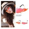 BEIFON Lunettes de Soleil en Forme Flamme Feu Lunettes de Soleil sans Monture pour Femmes Hommes Unisexes Fournitures de Fête Cadeaux Mariage Anniversaires Accessoires Cosplay Costume (Rouge)