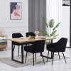 JaHECOME Chaise de salon, salle à manger en polaire avec accoudoirs et pieds en métal noir (noir)