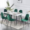 Lot de 6 chaises de salle à manger, fauteuil avec dossier, style scandinave et vintage, siège en daim synthétique, dotées de pieds en acier noir et de velours vert