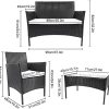51ACZLnuyzL._SL500_.jpg bigzzia Salon de Jardin Meubles de Jardin en Résine Tressée 4 Personnes avec 2 Fauteuils, 1 Canapé 2 Places et 1 Table (Noir)