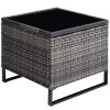 51BZM9hYvYL._SL500_.jpg TecTake Salon en rotin 4 Places Confortable Ensemble Lounge d’extérieur Salon de Jardin Meuble de Jardin – diverses Couleurs (Gris)