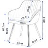 51E8cl1YmHL._SL500_.jpg Lestarain Chaise de Salle à Manger Lot de 4 avec Dossier et Accoudoir,Chaise de Cuisine Noir Fauteuil Scandinave Assise en Velours et Pieds en Métal