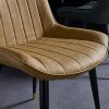 LLLD Chaises De Salle À Manger en Cuir Artificiel De Bureau Tabouret en Fer Forgé Jambes Chaise De Salon Scandinave Chaise De Bureau (Color : Camel)