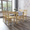 Meerveil Ensemble Table et 4 Chaises, Table de Salle à Manger Massif Pin Bois Style Classique pour Cuisine Salon Maison, 108 x 65 x 73 cm (Couleur Bois)