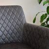 51F0iUBQIyL._SL500_.jpg Damiware Rose Chaise avec Accoudoir | Salle à Manger Confort Revêtement en Tissu (Stone)