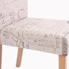 Mendler Lot de 6 chaises de séjour Littau, Tissu Words Fabric, Pieds clairs