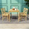 Meerveil Ensemble Table et 4 Chaises, Table de Salle à Manger Massif Pin Bois Style Classique pour Cuisine Salon Maison, 108 x 65 x 73 cm (Couleur Bois)