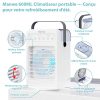 51LSSwkrHuL._SL500_.jpg Climatiseur portable,Manwe Mini refroidisseur d'air 4 en 1,Oscillation à 90 °,4 Vitesses,2 Modes de pulvérisation,minuterie 2/4/6H,Pour chambre/bureau/VR