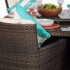 51OdJK6ZgsL._SL500_.jpg Salon de jardin en rotin Savannah | Ensemble marron table ronde et chaises de jardin 6 places