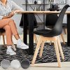 TecTake 800854 Lot de 6 Chaises de Salle à Manger Style Scandinave Mobilier d´Intérieur Pieds Bois Massif Design Moderne – Diverses Couleurs (Noir)