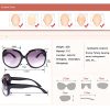 Femme Grande Lunettes De Soleil Oversized Verres Polarisés UV400 Protection - B BLDEN