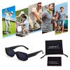 Long Keeper Lunettes de Soleil Rectangulaires Vintage Protection UV400 Lunettes Carrées Rétro pour Femmes Homme(Noir)
