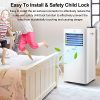 pasapair Climatiseur Portable-4 en 1 Refroidisseur d'air Ventilateur Déshumidificateur,9000BTU/h pour chambre jusqu'à 26㎡-Minuterie 24h/Télécommande/Set Isolation fenêtre/Eco R290 [Classe énergie A]